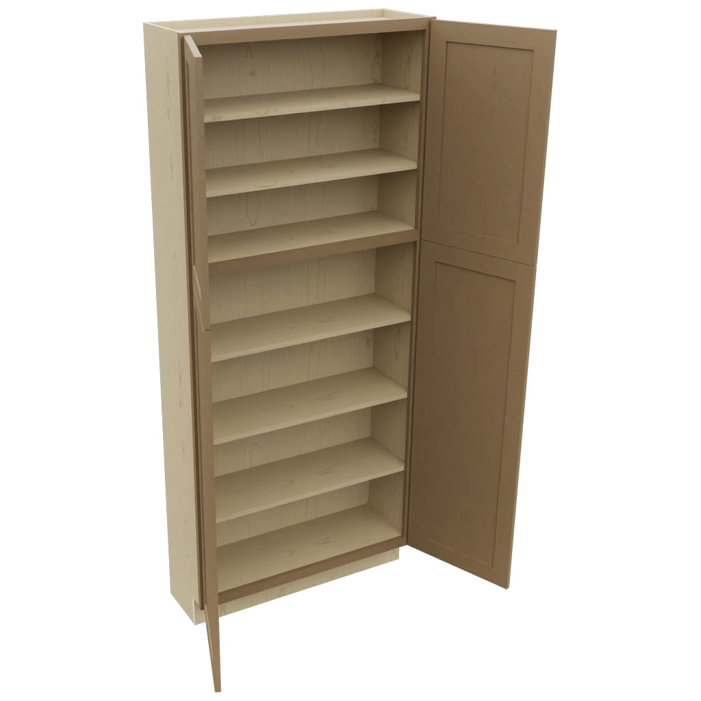Fabuwood Galaxy Truffle TP361284 Tall Pantry Cabinet, Open View