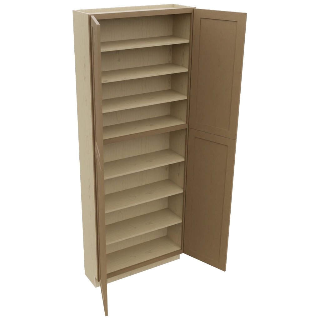 Fabuwood Galaxy Truffle TP361293 Tall Pantry Cabinet, Open View