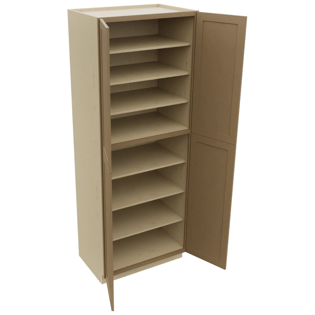 Fabuwood Galaxy Truffle TP362496 Tall Pantry Cabinet, Open View
