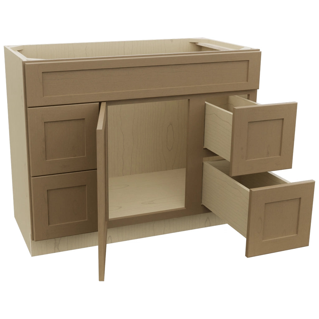 Fabuwood Galaxy Truffle VSD30DL Vanity Combo Cabinet, Open View