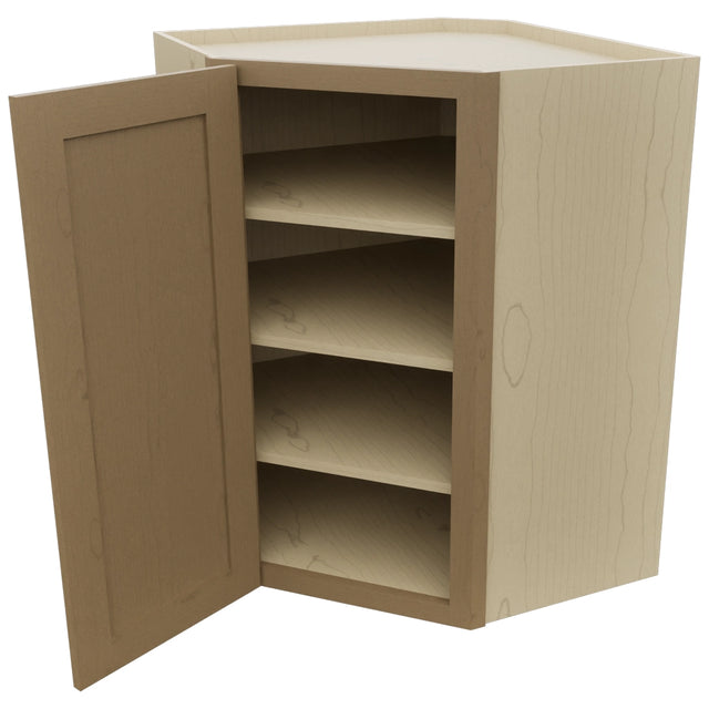 Fabuwood Galaxy Truffle WDC2736 Wall Corner Diagonal Cabinet, Open View