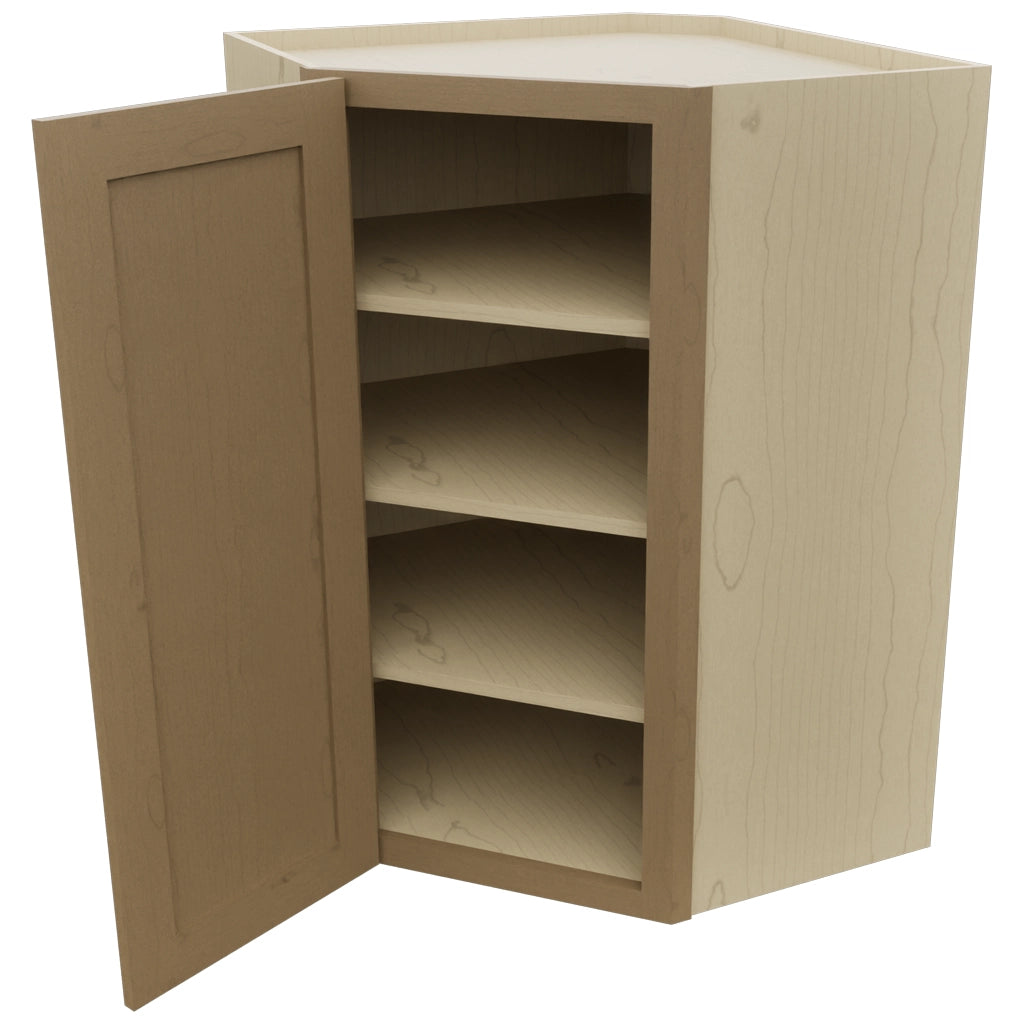 Fabuwood Galaxy Truffle WDC2739 Wall Corner Diagonal Cabinet, Open View