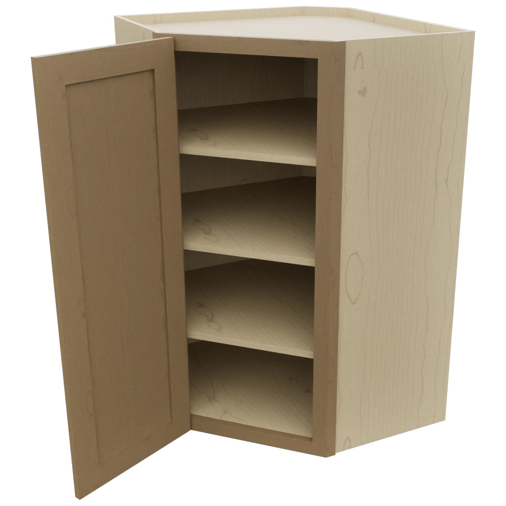Fabuwood Galaxy Truffle WDC2742 Wall Corner Diagonal Cabinet, Open View
