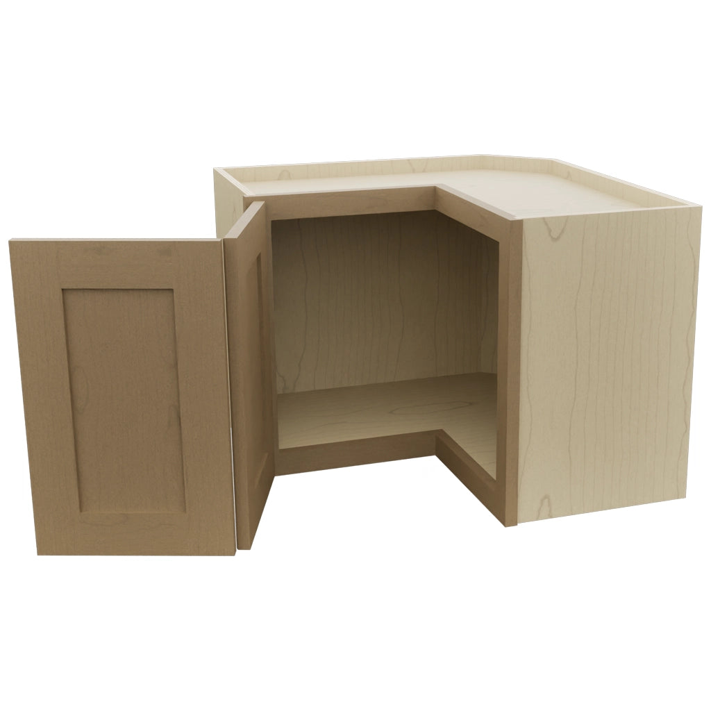 Fabuwood Galaxy Truffle WPC2418 Wall Corner Pie Cabinet, Open View