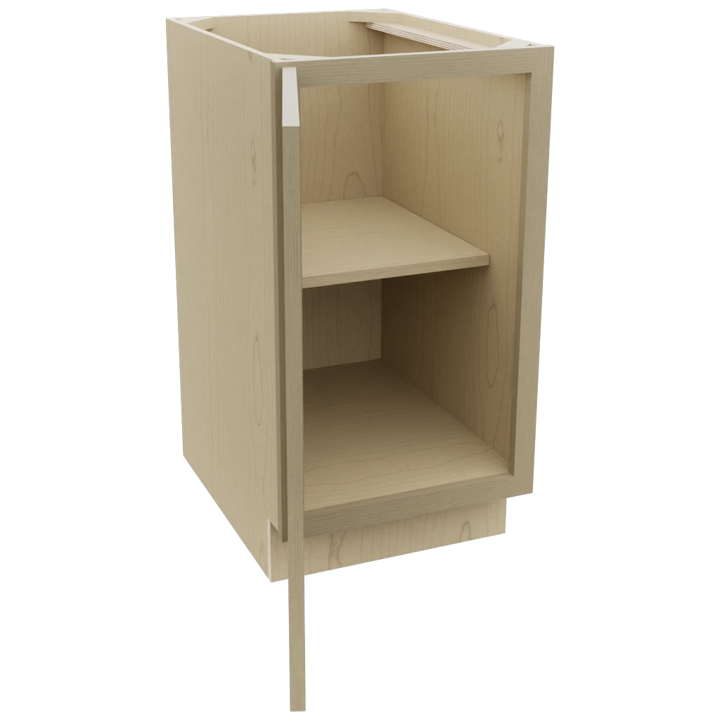 Fabuwood Luna Desert Oak B18FD Base Full Door Cabinet, Open View