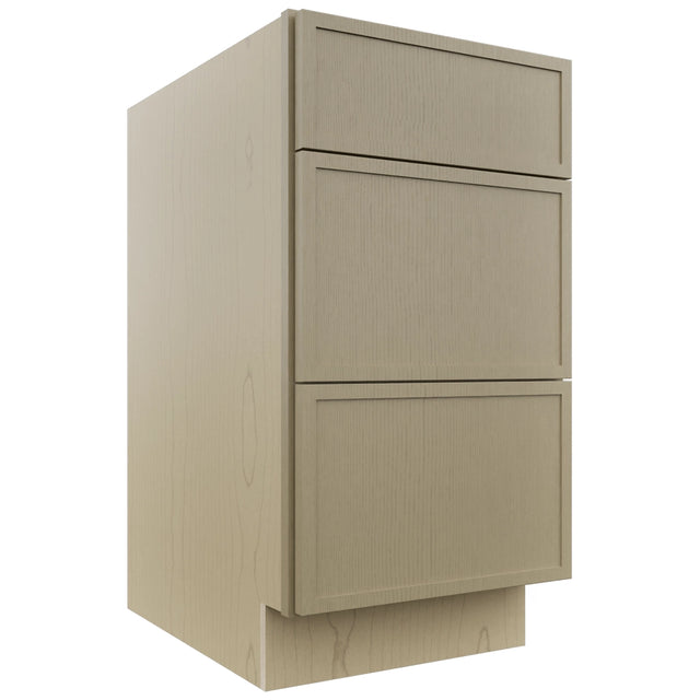 Fabuwood Luna Desert Oak DB18 Base 3 Drawers Cabinet, Front View