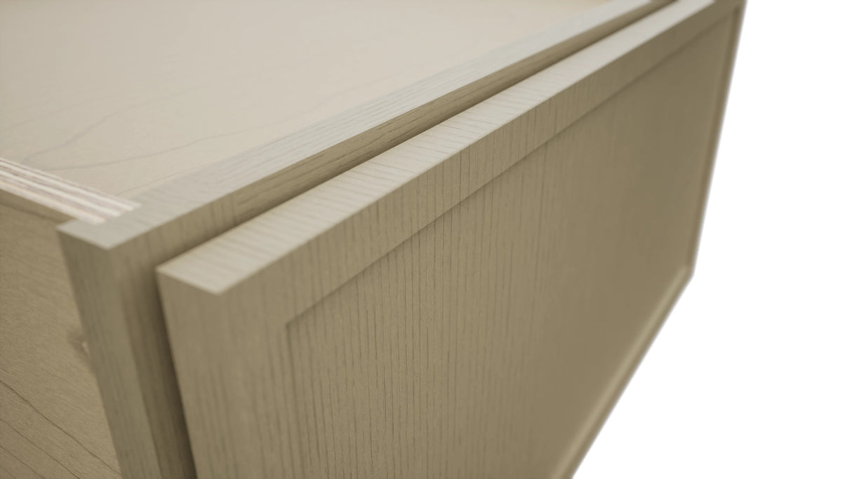 Fabuwood Luna Desert Oak DBS24 Base Bench Seat Cabinet, Detail View