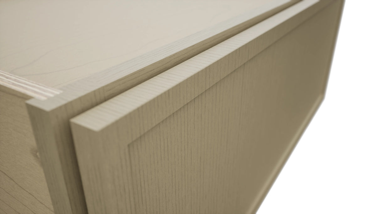 Fabuwood Luna Desert Oak DBS30 Base Bench Seat Cabinet, Detail View