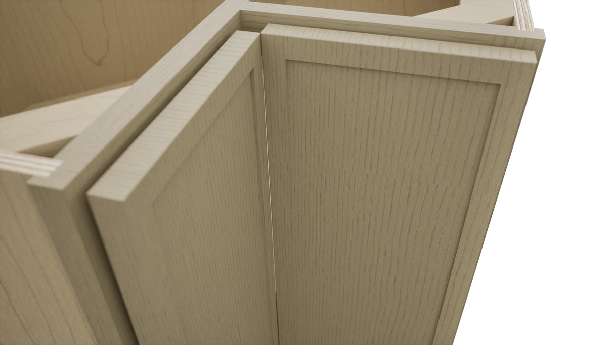 Fabuwood Luna Desert Oak ERB33 Base Corner Easy Reach Cabinet, Detail View