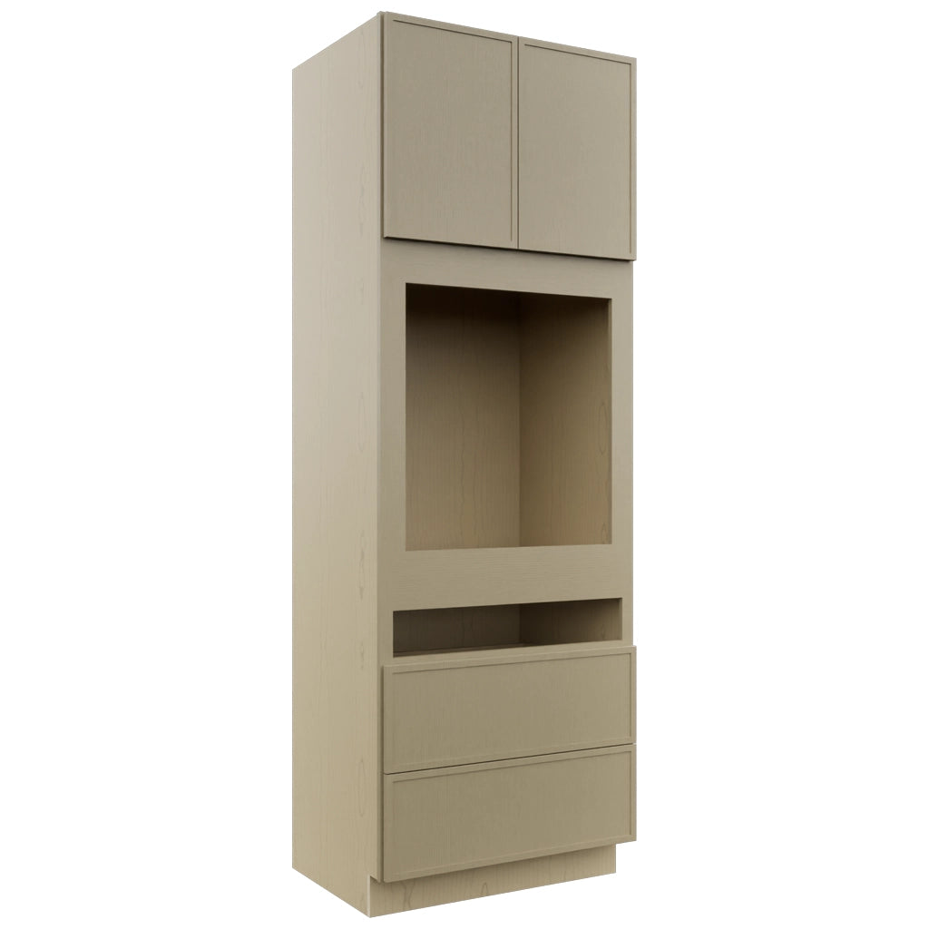 Fabuwood Luna Desert Oak OC3396C Tall Oven Cabinet Combo, Front View