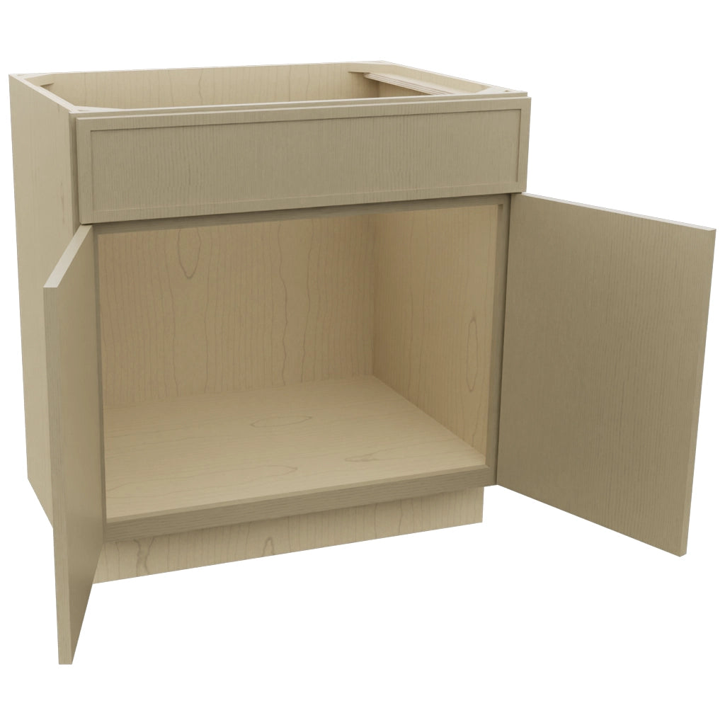 Fabuwood Luna Desert Oak SB33SDF Base Sink Cabinet, Open View