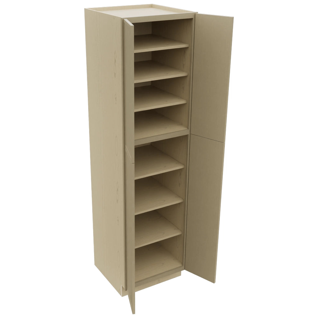 Fabuwood Luna Desert Oak TP242490 Tall Pantry Cabinet, Open View