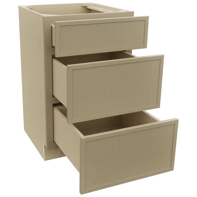 Fabuwood Luna Desert Oak VDB21-34 Vanity Drawer Cabinet, Open View