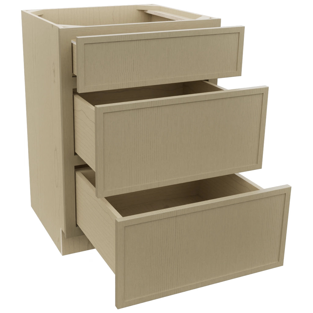Fabuwood Luna Desert Oak VDB24-34 Vanity Drawer Cabinet, Open View