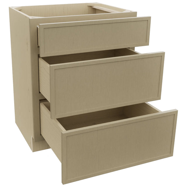 Fabuwood Luna Desert Oak VDB27-34 Vanity Drawer Cabinet, Open View