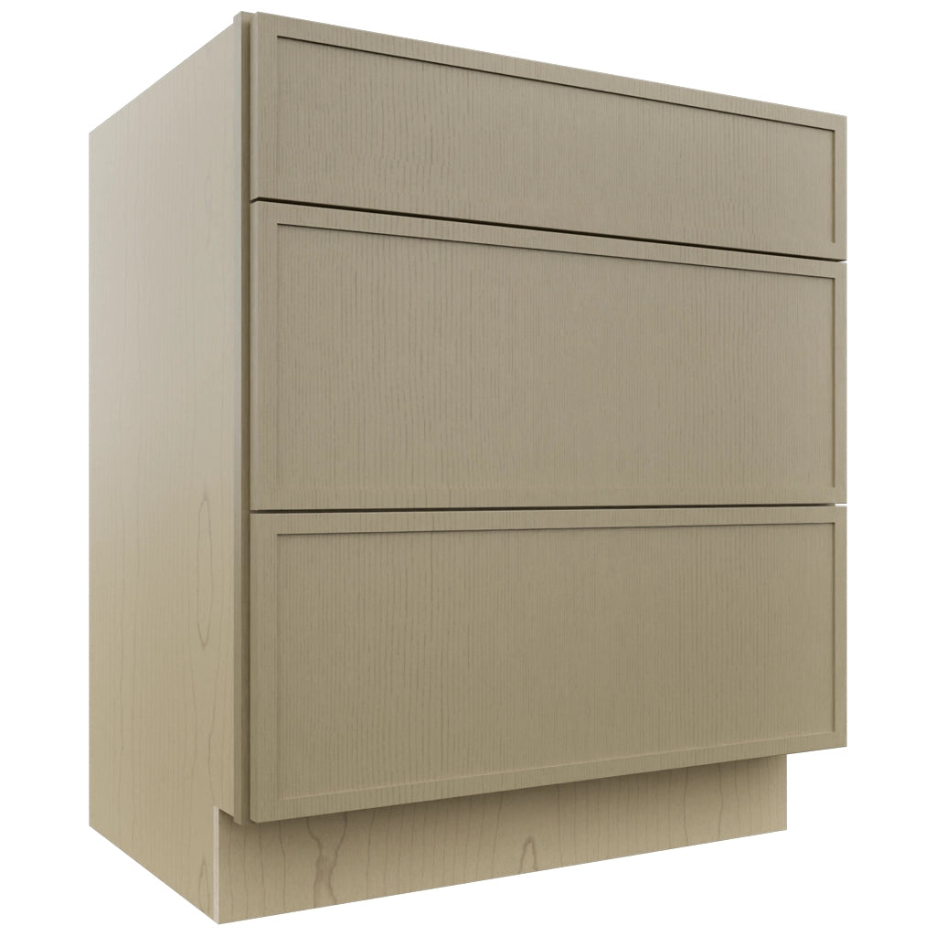 Fabuwood Luna Desert Oak VDB30-34 Vanity Drawer Cabinet, Front View
