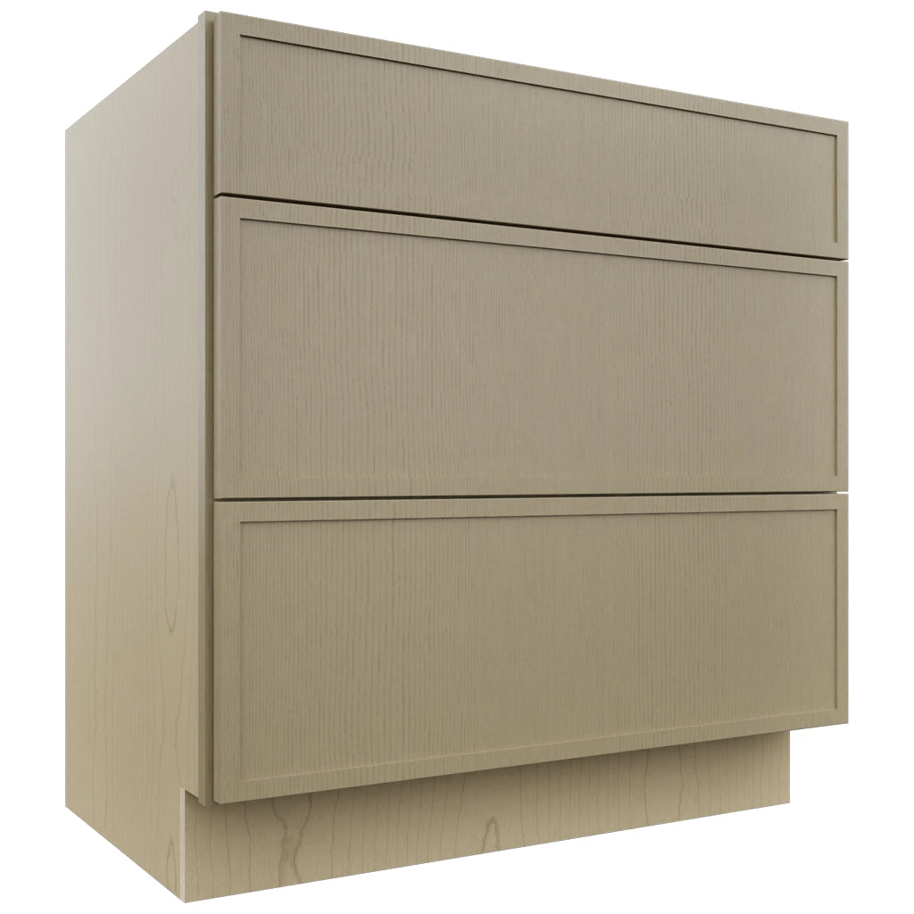 Fabuwood Luna Desert Oak VDB33-34 Vanity Drawer Cabinet, Front View