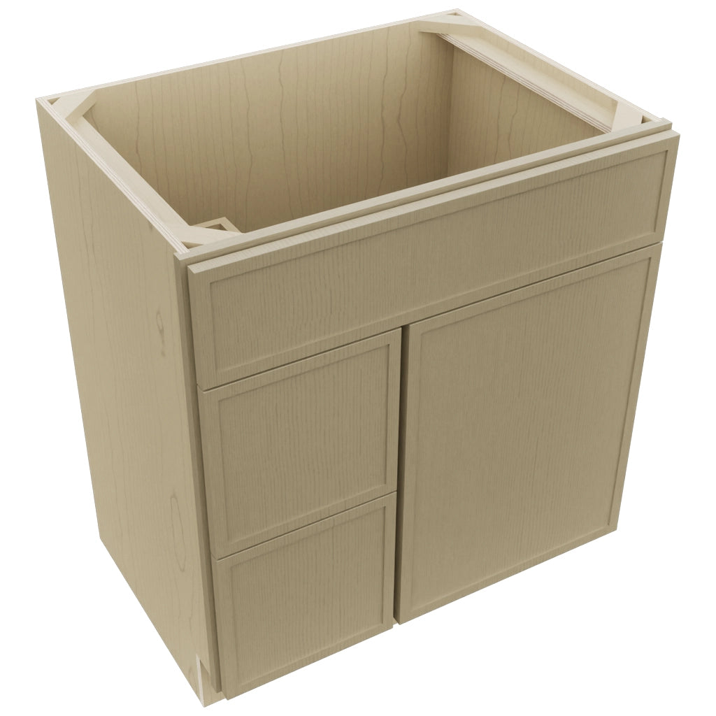 Fabuwood Luna Desert Oak VSD36DL Vanity Combo Cabinet, Top View