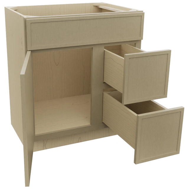 Fabuwood Luna Desert Oak VSD36DR Vanity Combo Cabinet, Open View