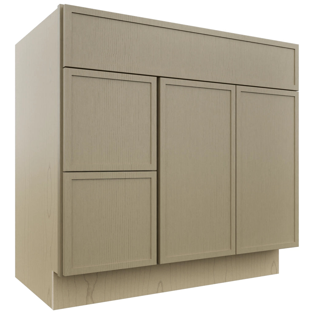 Fabuwood Luna Desert Oak VSD42 Vanity Combo Cabinet, Front View