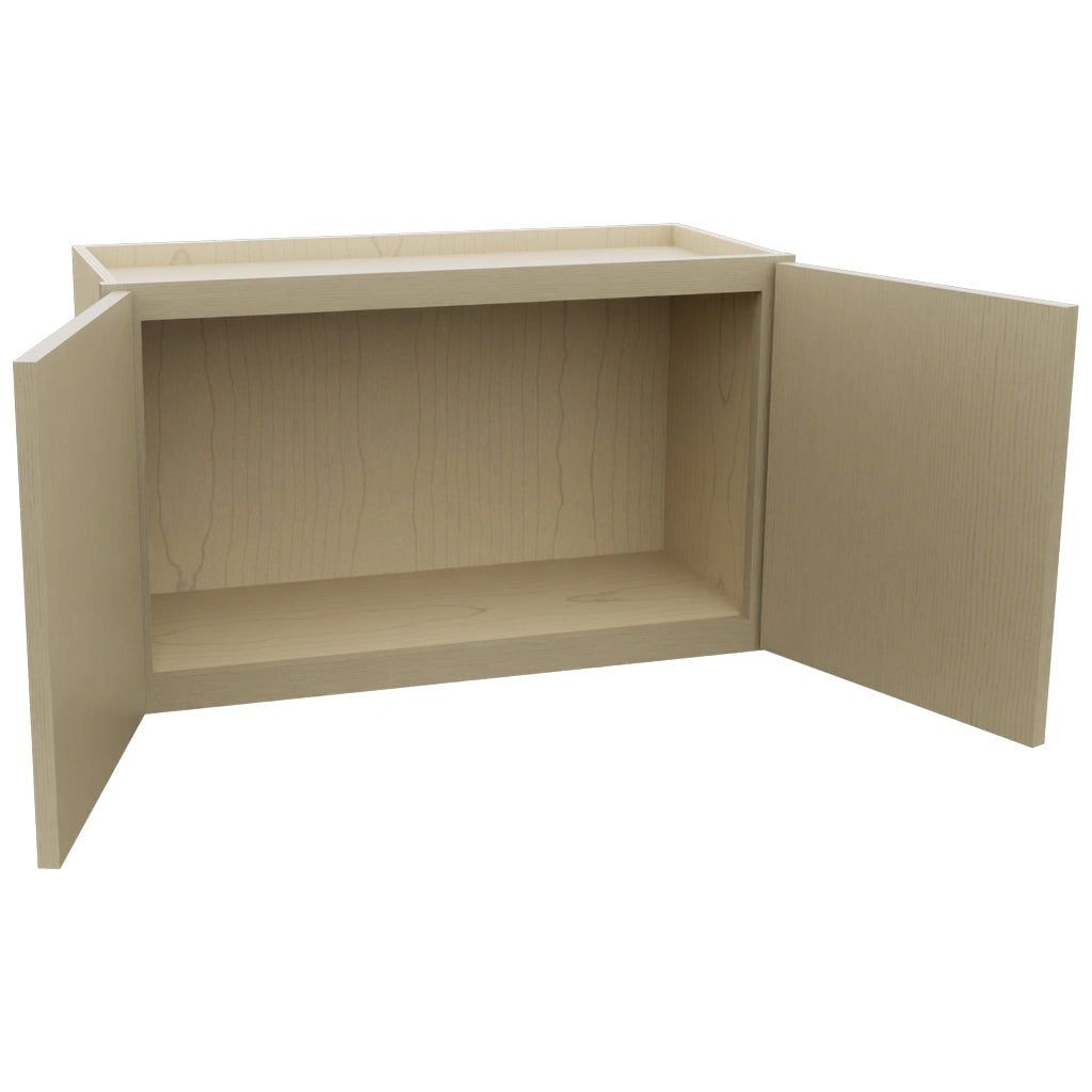 Fabuwood Luna Desert Oak W3018 Wall Standard Cabinet, Open View