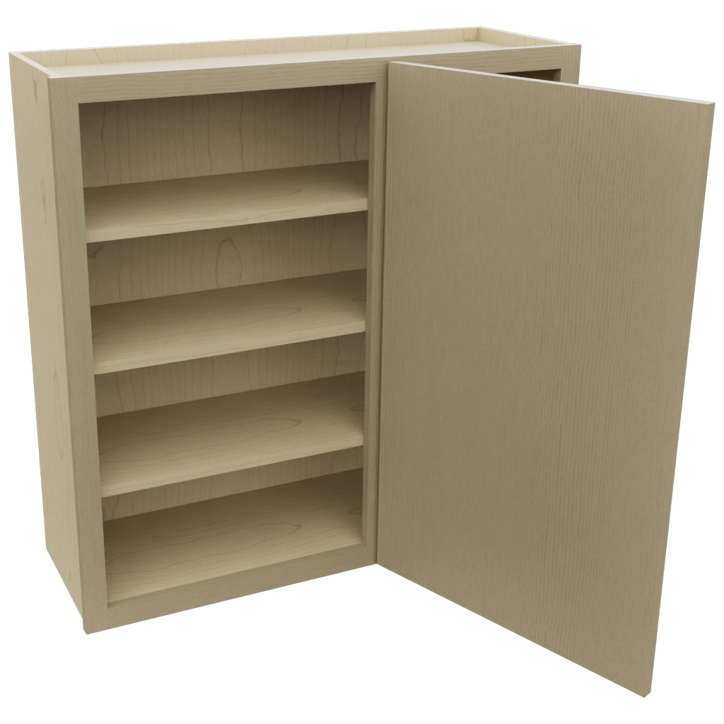 Fabuwood Luna Desert Oak WBC3636 Wall Corner Blind Cabinet, Open View