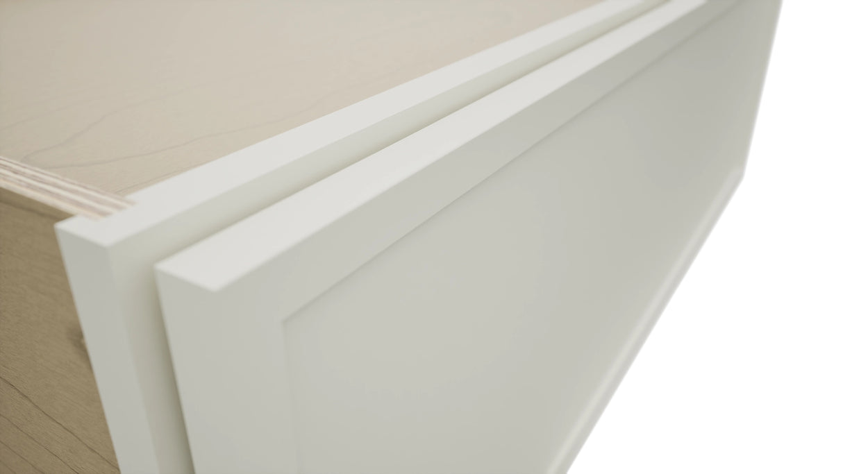 Fabuwood Luna Dove DBS36 Base Bench Seat Cabinet, Detail View