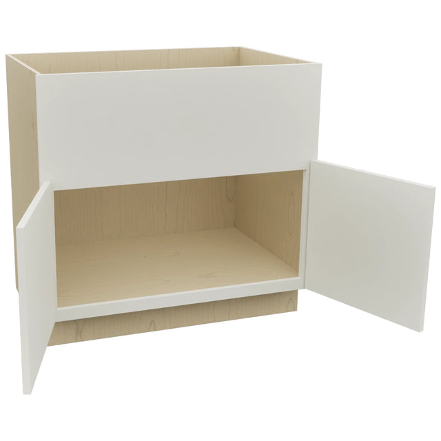 Fabuwood Luna Dove FS36 Base Farm Sink Cabinet, Open View