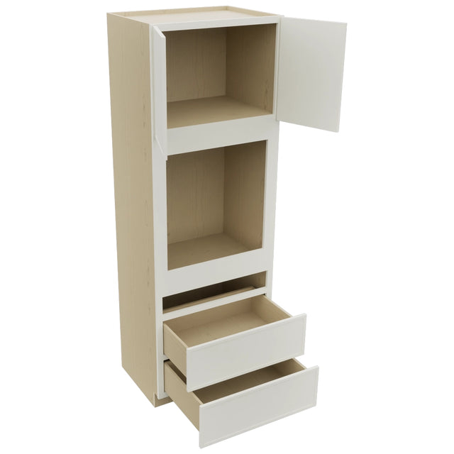 Fabuwood Luna Dove OC3396C Tall Oven Cabinet Combo, Open View