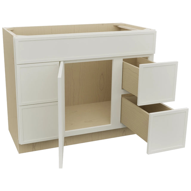 Fabuwood Luna Dove VSD30DL Vanity Combo Cabinet, Open View