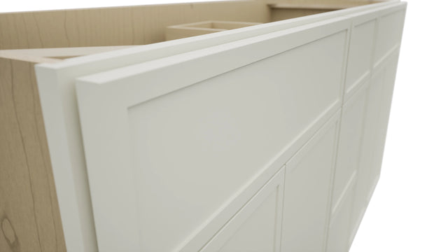 Fabuwood Luna Dove VSD60DOUBLE Vanity Combo Cabinet, Detail View