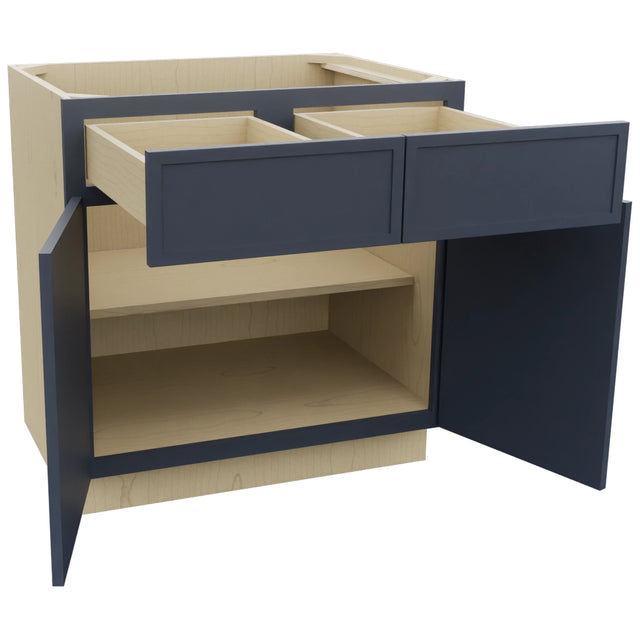 Fabuwood Luna Indigo B33 Base Standard Cabinet, Open View