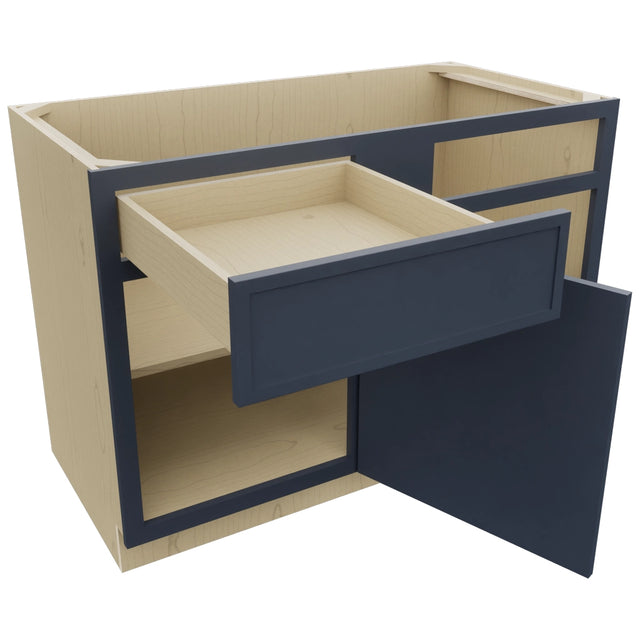 Fabuwood Luna Indigo BLB48/51 Base Corner Blind Cabinet, Open View