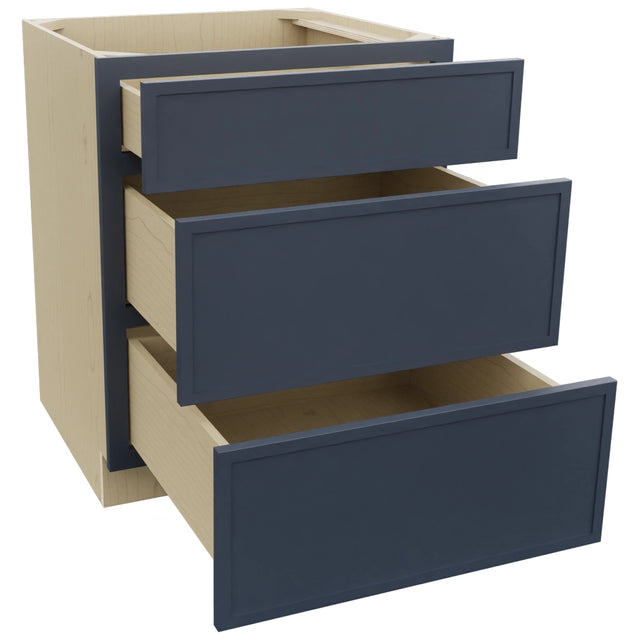 Fabuwood Luna Indigo DB27 Base 3 Drawers Cabinet, Open View