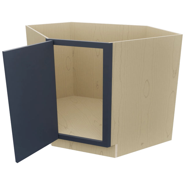 Fabuwood Luna Indigo DSB36FD Base Corner Diagonal Sink Cabinet, Open View
