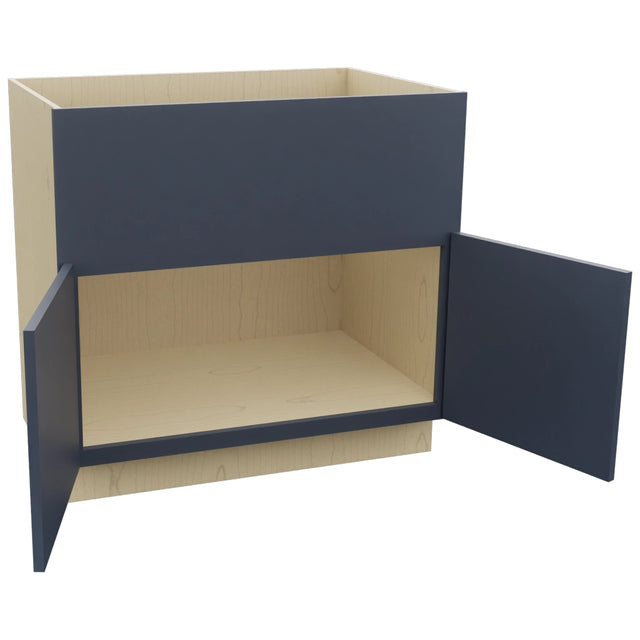 Fabuwood Luna Indigo FS36 Base Farm Sink Cabinet, Open View