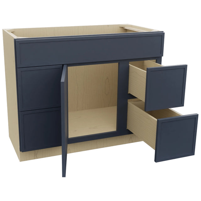 Fabuwood Luna Indigo VSD30DL Vanity Combo Cabinet, Open View