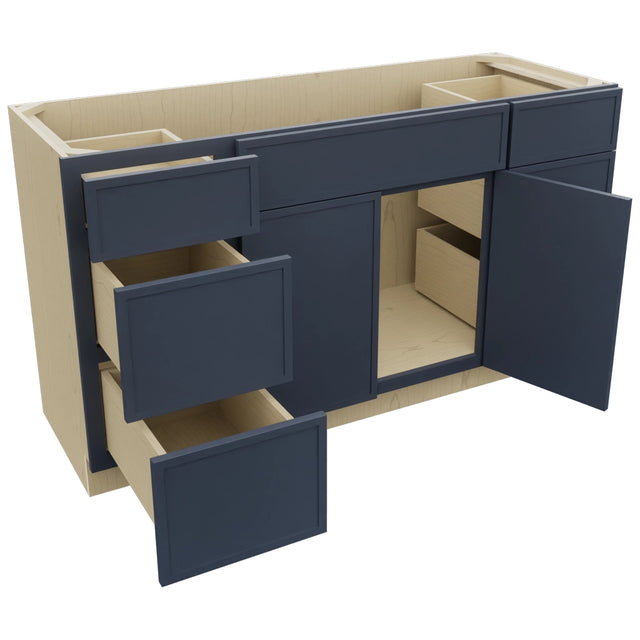 Fabuwood Luna Indigo VSD60SINGLE Vanity Combo Cabinet, Open View