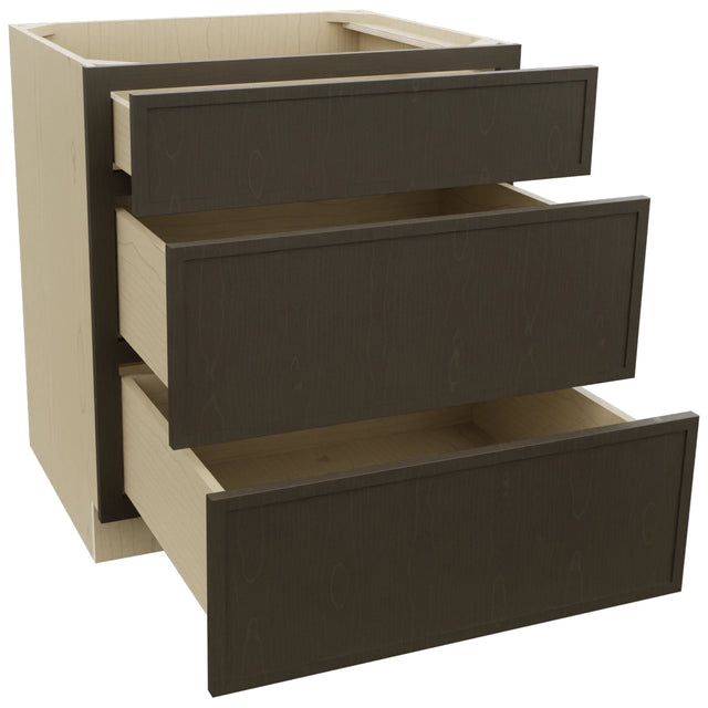 Fabuwood Luna Kona DB30 Base 3 Drawers Cabinet, Open View