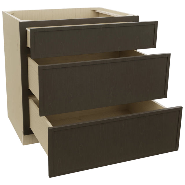 Fabuwood Luna Kona DB33 Base 3 Drawers Cabinet, Open View