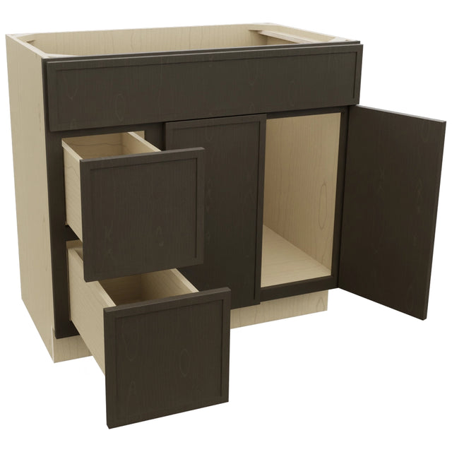 Fabuwood Luna Kona VSD42 Vanity Combo Cabinet, Open View