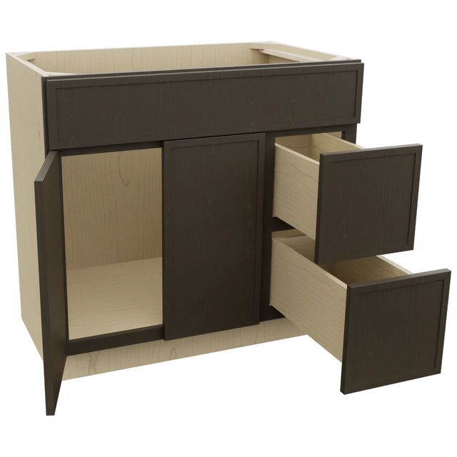 Fabuwood Luna Kona VSD48 Vanity Combo Cabinet, Open View