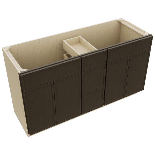 Fabuwood Luna Kona VSD60DOUBLE Vanity Combo Cabinet, Top View