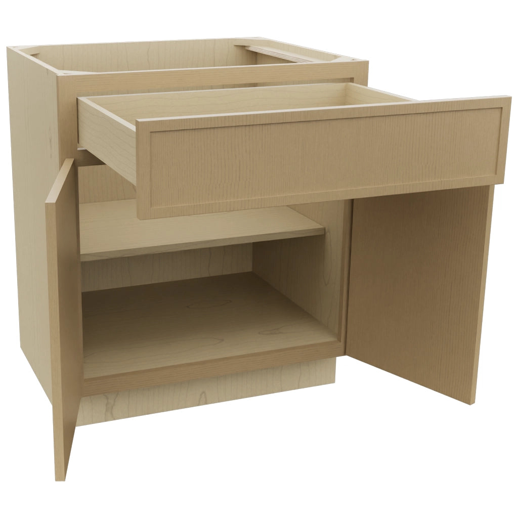 Fabuwood Luna Natural Oak B30 Base Standard Cabinet, Open View