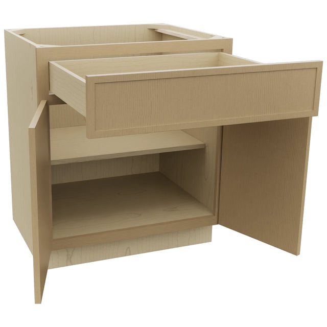 Fabuwood Luna Natural Oak B30 Base Standard Cabinet, Open View