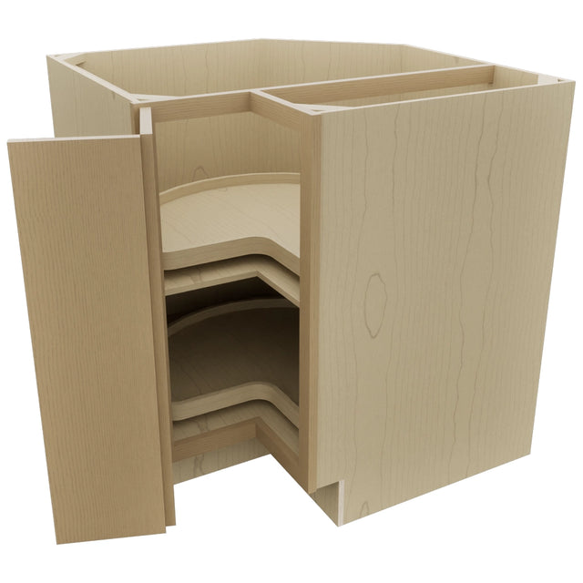 Fabuwood Luna Natural Oak LSB33 Base Corner Lazy Susan Cabinet, Open View