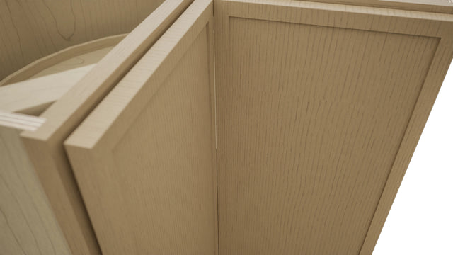 Fabuwood Luna Natural Oak LSB36 Base Corner Lazy Susan Cabinet, Detail View