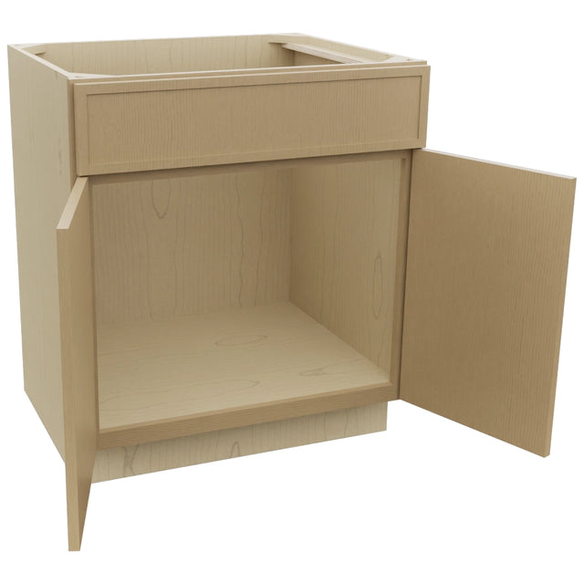 Fabuwood Luna Natural Oak SB30 Base Sink Cabinet, Open View