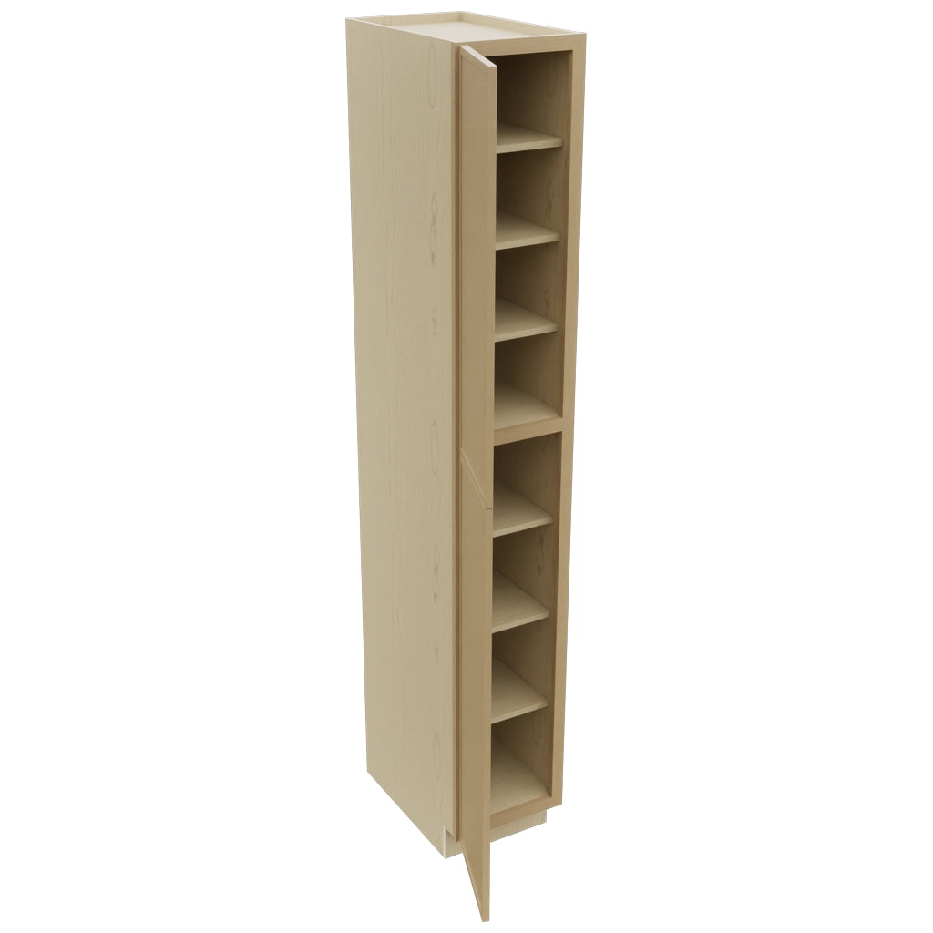 Fabuwood Luna Natural Oak TP242496 Tall Pantry Cabinet, Open View