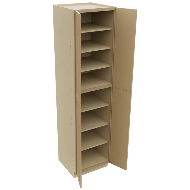 Fabuwood Luna Natural Oak TP302496 Tall Pantry Cabinet, Open View